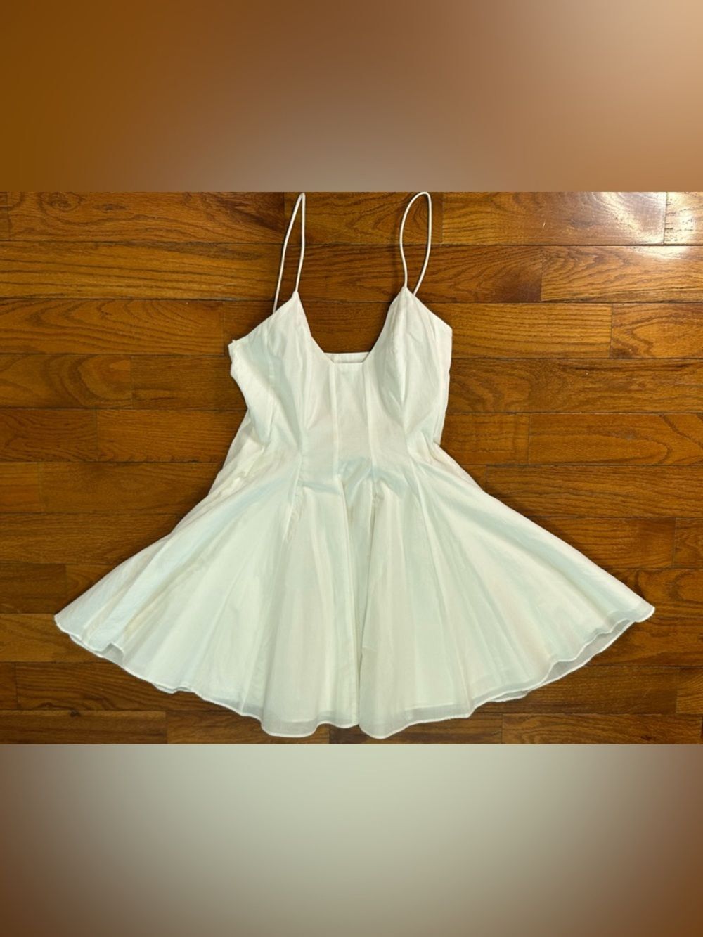 White Sleeveless Fit & Flare Dress - Picture 3 of 8